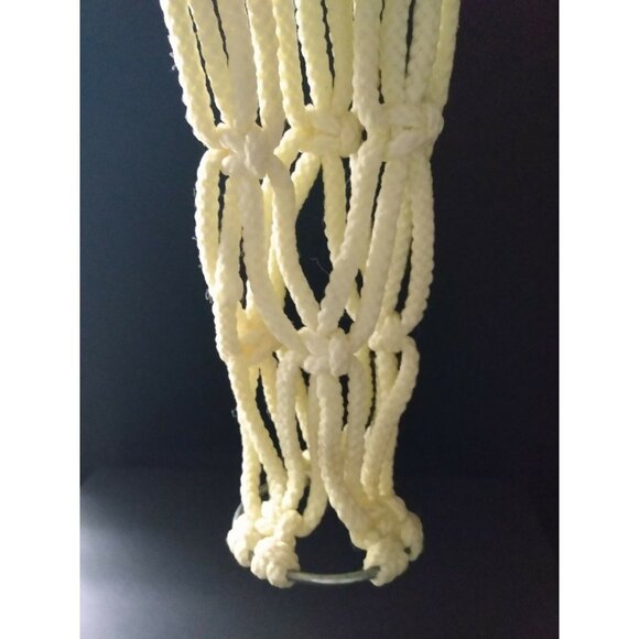 Vintage Macrame Nursery Hanging Plant Hanger With Ceramic Teddy Bear - Picture 6 of 6